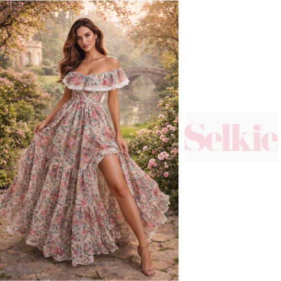 Selkie Dresses & Skirts - NEW Selkie Nightcap Romance Novel Floral Off-Shoulder Dress